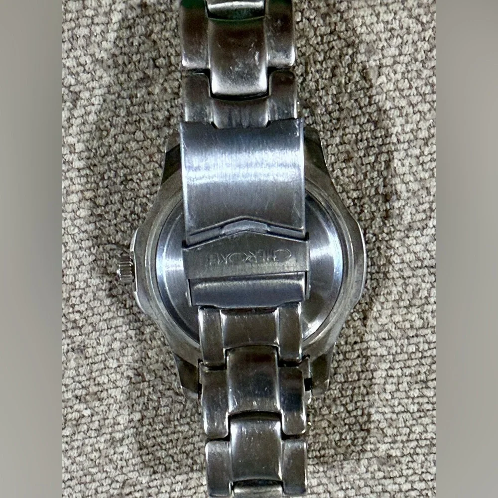 Cherokee Silver Stainless Steel Watch with Blue Dial